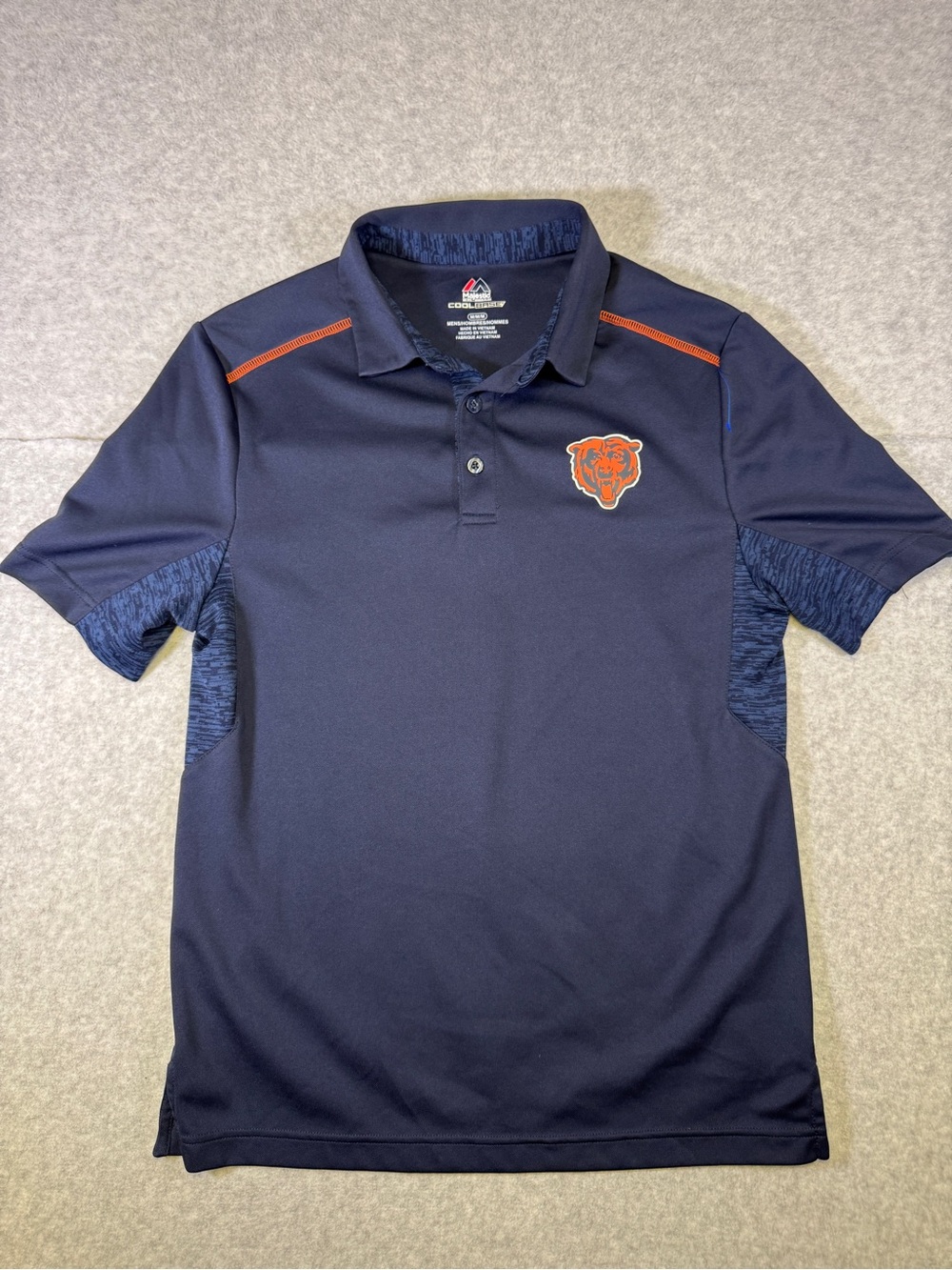 Majestic Navy Polo Coolbase Chicago Bears logo short sleeve